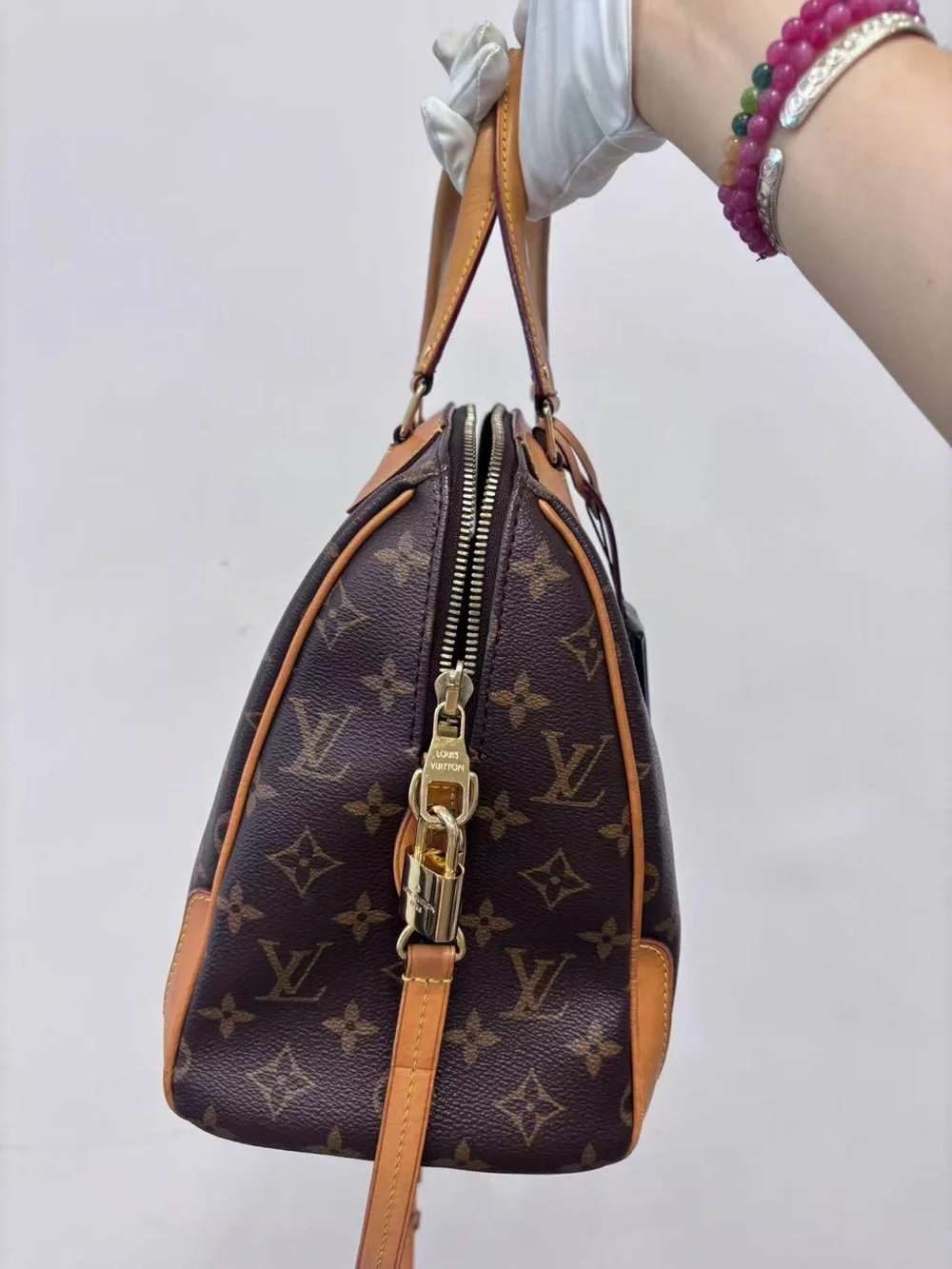 Louis Vuitton Monogram Canvas Brown and Tan Top-Handle Satchel
